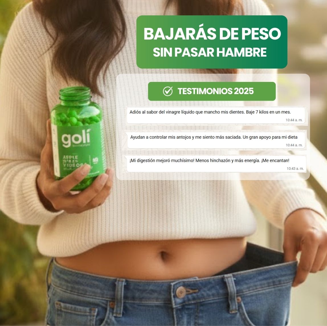 GOMITAS GOLI VINAGRE DE MANZANA - Baja de peso y regula tu apetito en poco tiempo