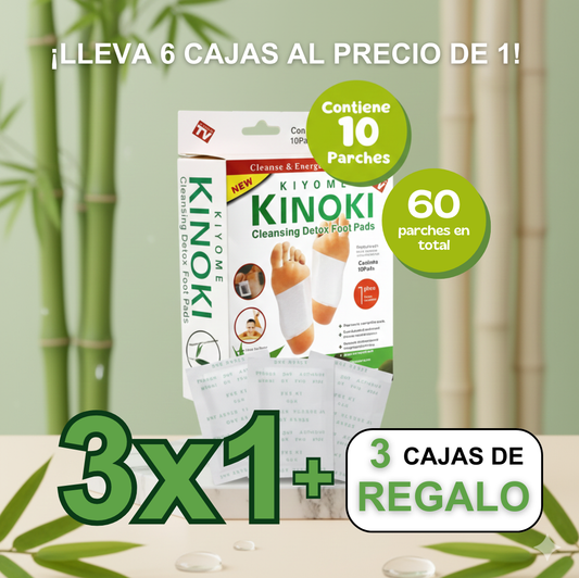 KINOKI PARCHES 3x1 y 3 cajas más de Regalo. ¡LLEVA 60 PARCHES Y DESINTOXICA TU CUERPO!